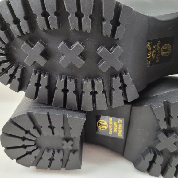 Soda Shoes Women's 7.5 Black Mary Jane Heels Lug Sole Chunky Block Heel Strap - Picture 12 of 15